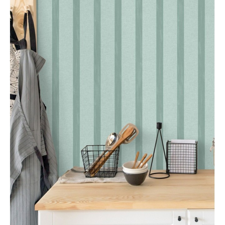 Papel pintado de rayas con textura efecto textil - Galilea Stripes 128542