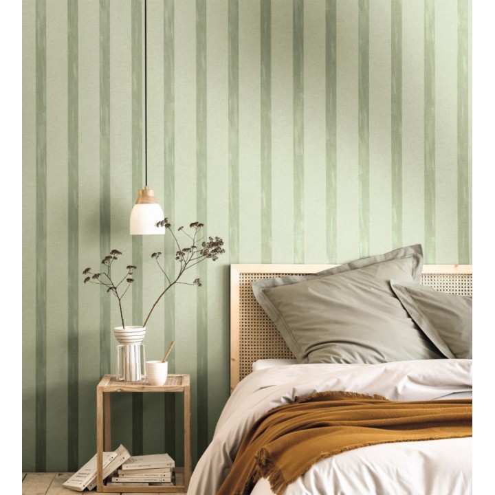 Papel pintado de rayas con textura efecto textil - Galilea Stripes 128544