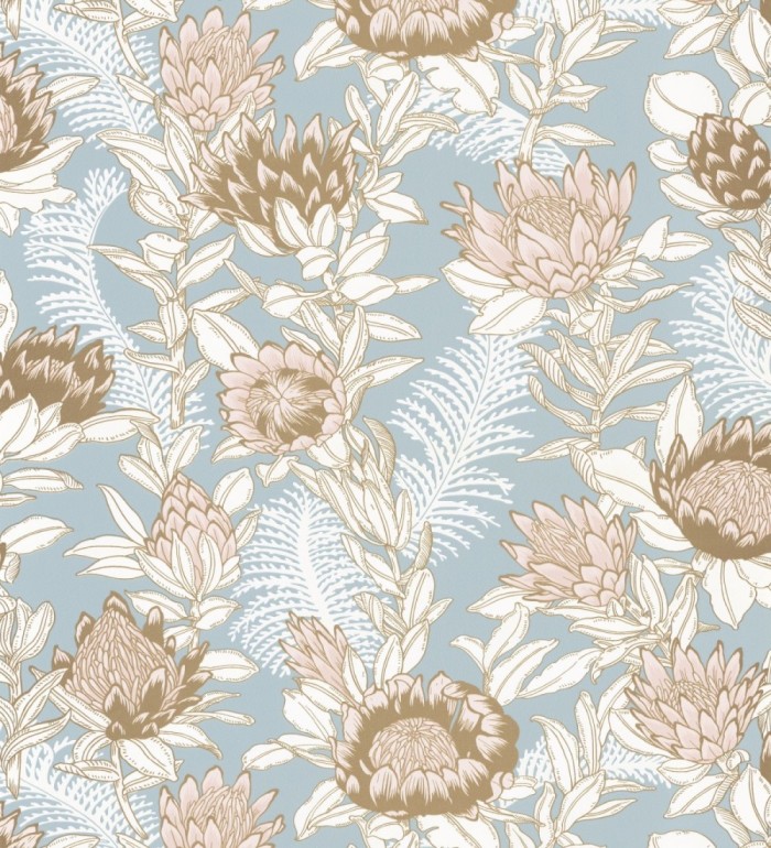 Papel pintado de flores peonias y hojas - Belina Flowers 128546