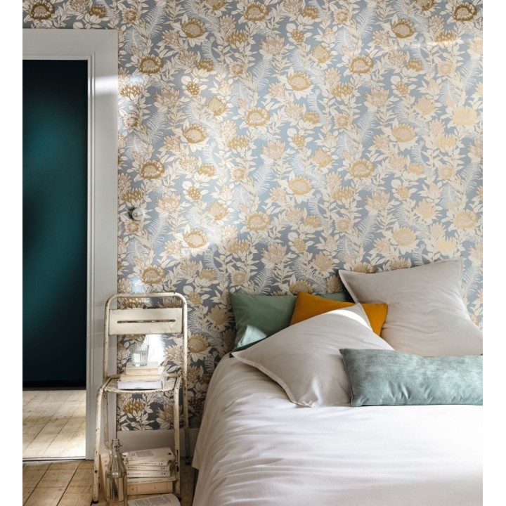 Papel pintado de flores peonias y hojas - Belina Flowers 128546