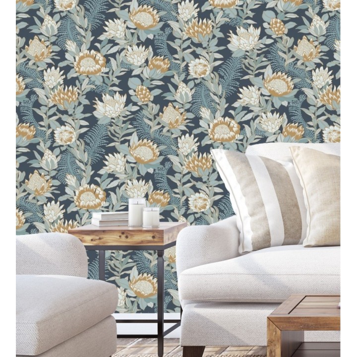 Papel pintado de flores peonias y hojas - Belina Flowers 128547