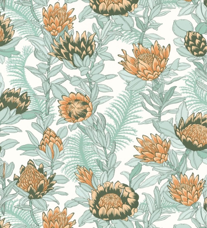 Papel pintado de flores peonias y hojas - Belina Flowers 128548