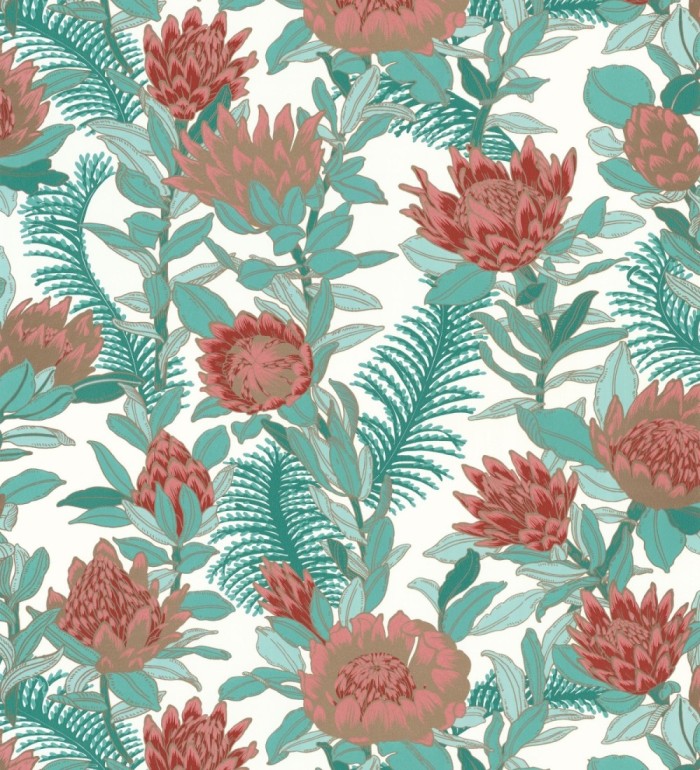 Papel pintado de flores peonias y hojas - Belina Flowers 128549