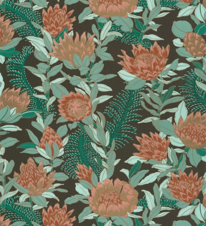 Papel pintado de flores peonias y hojas - Belina Flowers 128550