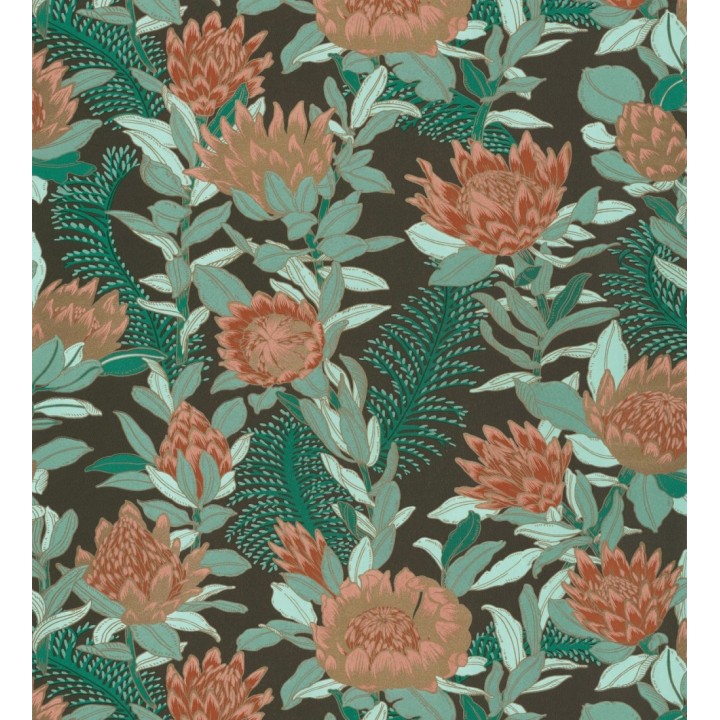 Papel pintado de flores peonias y hojas - Belina Flowers 128550