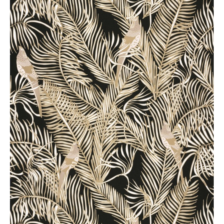 Papel pintado ave del paraíso fondo negro estilo tropical - Zambala Birds 128551