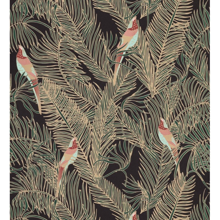 Papel pintado ave del paraíso fondo negro estilo tropical - Zambala Birds 128556