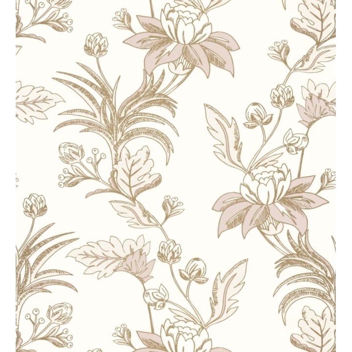 Papel pintado de flores efectos dorados - Anouk Garden 128561