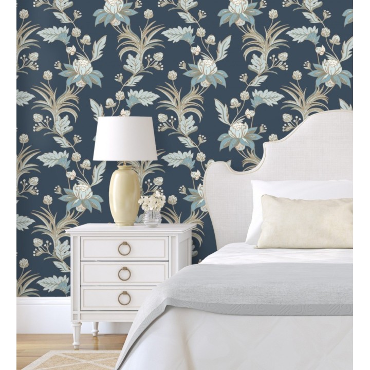 Papel pintado de flores efectos dorados - Anouk Garden 128562