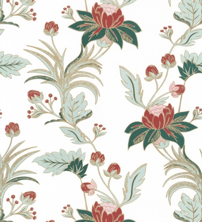 Papel pintado de flores efectos dorados - Anouk Garden 128564