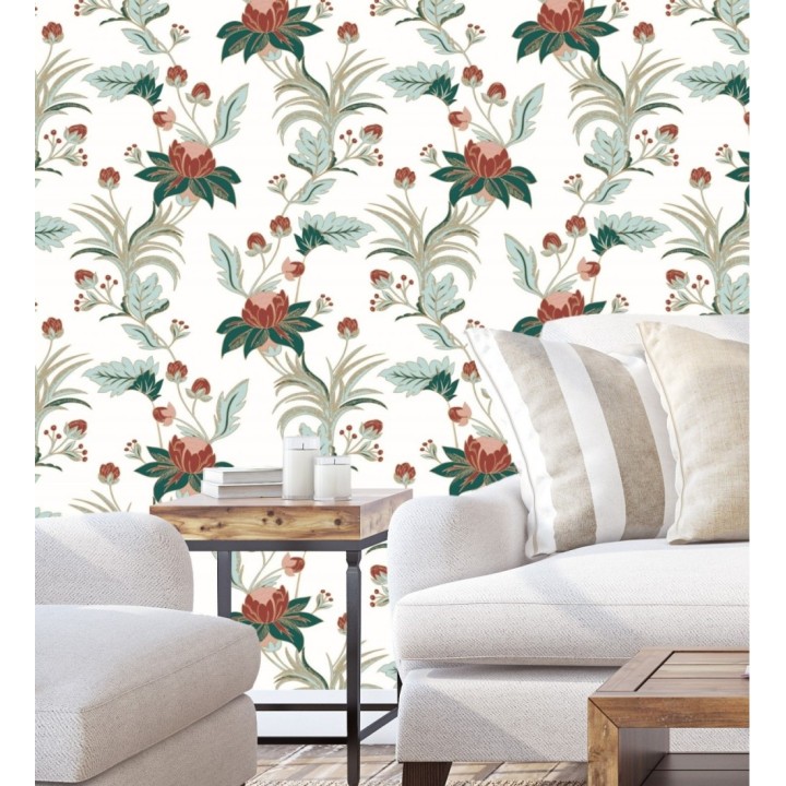 Papel pintado de flores efectos dorados - Anouk Garden 128564