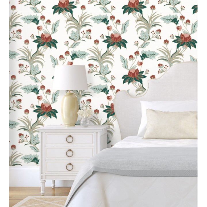 Papel pintado de flores efectos dorados - Anouk Garden 128564
