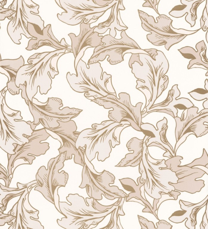 Papel pintado de hojas con efecto dorados estilo neobarroco - Corentina 128565