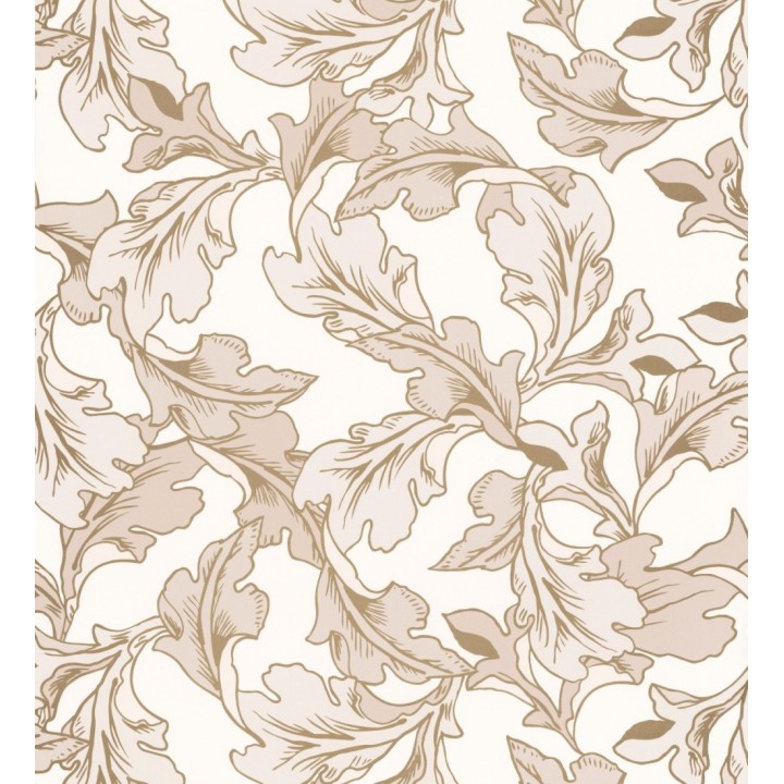 Papel pintado de hojas con efecto dorados estilo neobarroco - Corentina 128565