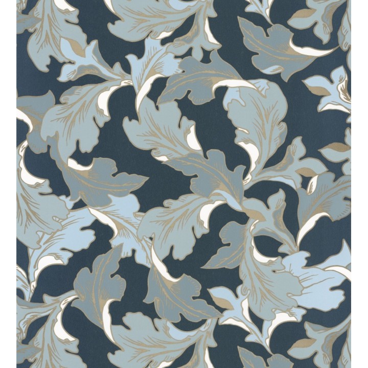 Papel pintado de hojas con efecto dorados estilo neobarroco - Corentina 128566