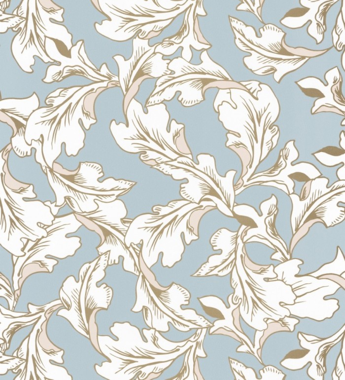 Papel pintado de hojas con efecto dorados estilo neobarroco - Corentina 128567