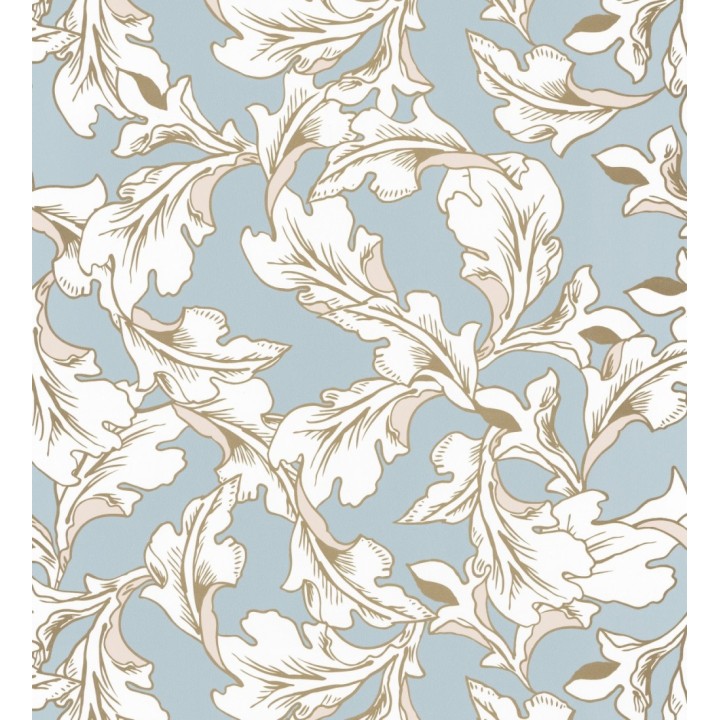 Papel pintado de hojas con efecto dorados estilo neobarroco - Corentina 128567