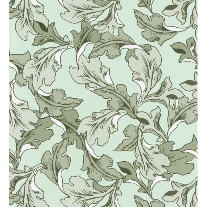 Papel pintado de hojas verdes estilo neobarroco - Corentina 128568