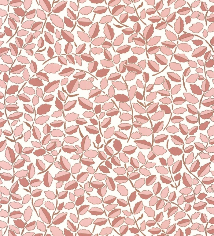 Papel pintado de hojas pequeñas con efectos dorados estilo nórdico - Laraine 128570