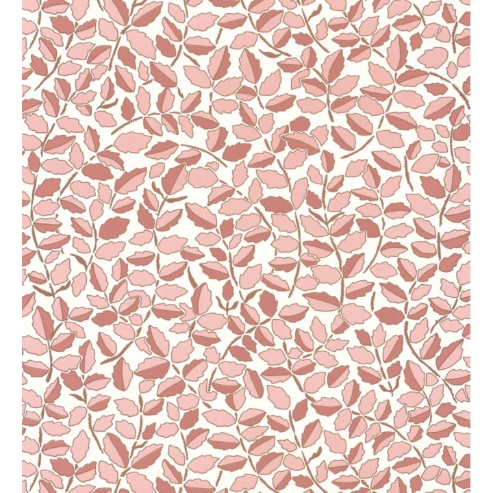 Papel pintado de hojas pequeñas con efectos dorados estilo nórdico - Laraine 128570