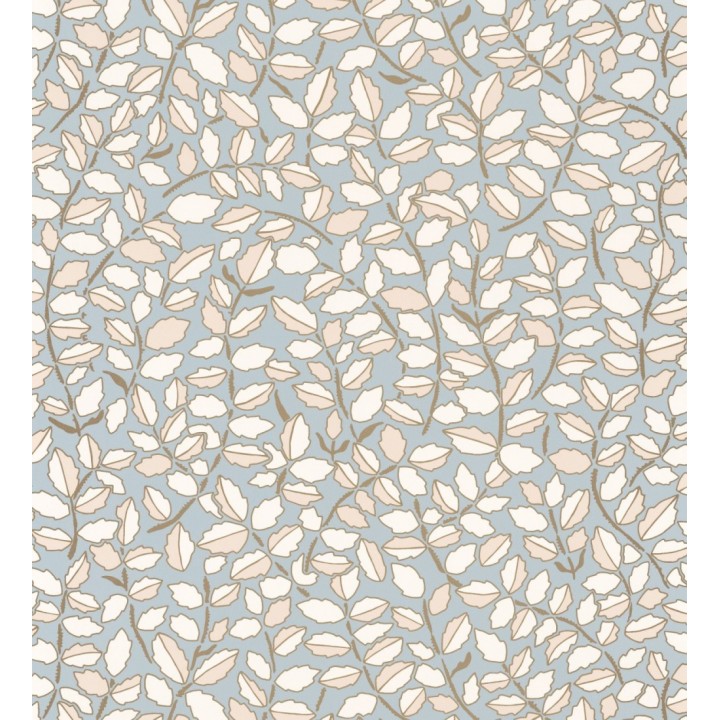 Papel pintado de hojas pequeñas con efectos dorados estilo nórdico - Laraine 128571