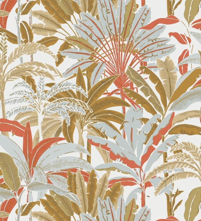 Papel pintado selva tropical con efectos dorados - Sarabi 128575