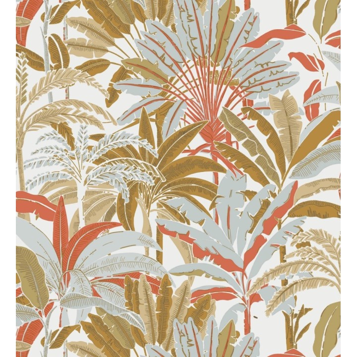 Papel pintado selva tropical con efectos dorados - Sarabi 128575