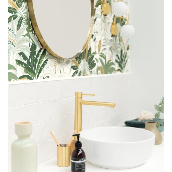 Papel pintado selva tropical con efectos dorados - Sarabi 128579