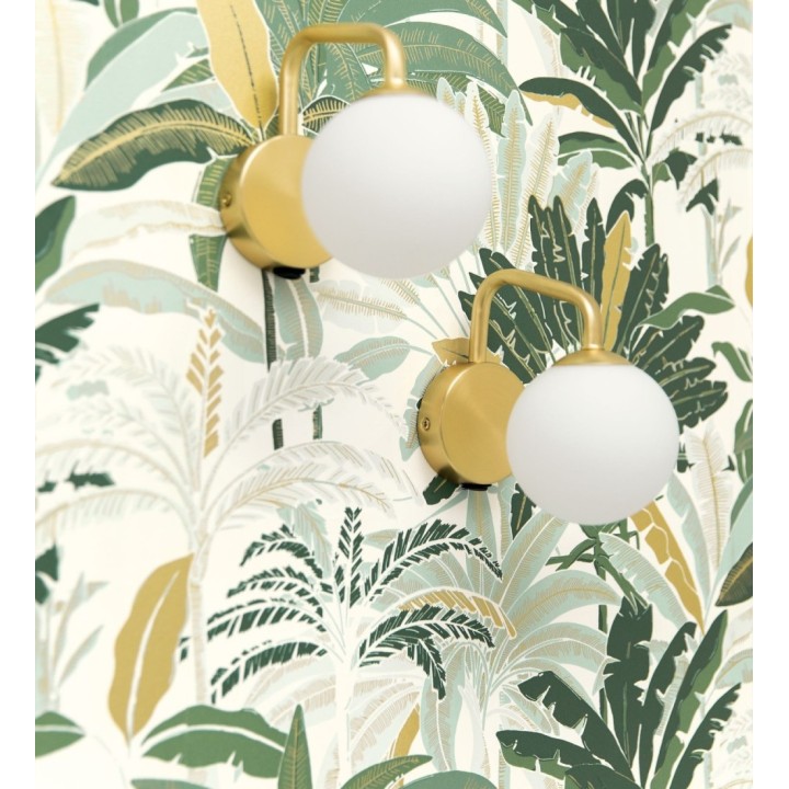 Papel pintado selva tropical con efectos dorados - Sarabi 128579