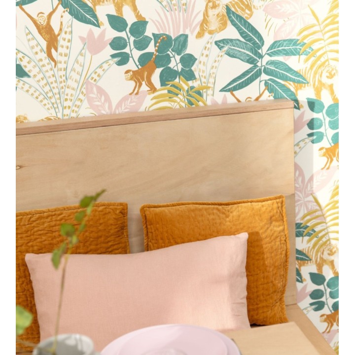 Papel pintado de monos y tigres en selva tropical - Rahma 128583