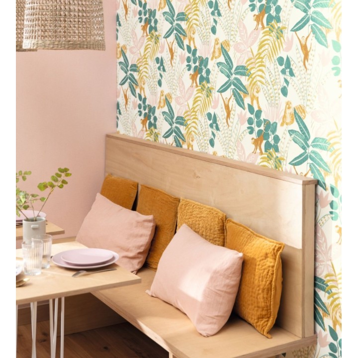 Papel pintado de monos y tigres en selva tropical - Rahma 128583