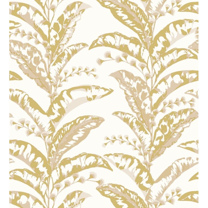 Papel pintado de hojas verticales con efectos dorados - Shaka 128591