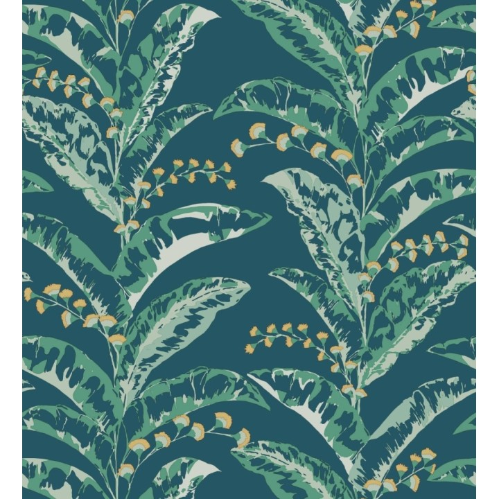 Papel pintado de hojas verticales con efectos dorados - Shaka 128593