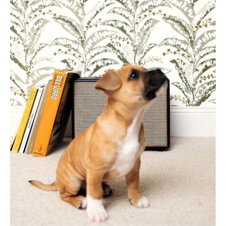 Papel pintado de hojas verticales con efectos dorados - Shaka 128594