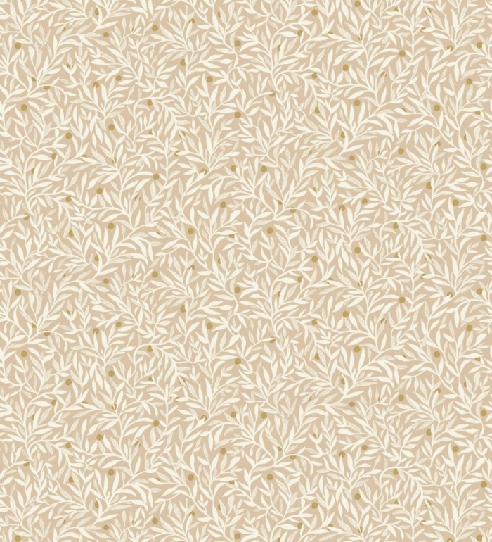 Papel pintado de hojas pequeñas con inserciones doradas - Dixie 128596