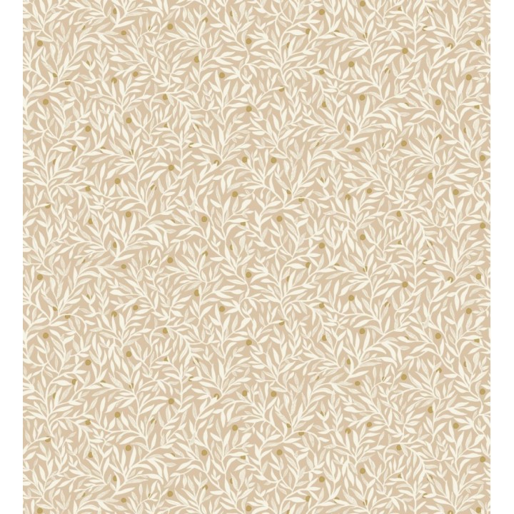 Papel pintado de hojas pequeñas con inserciones doradas - Dixie 128596