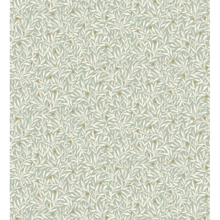 Papel pintado de hojas pequeñas con inserciones doradas - Dixie 128598