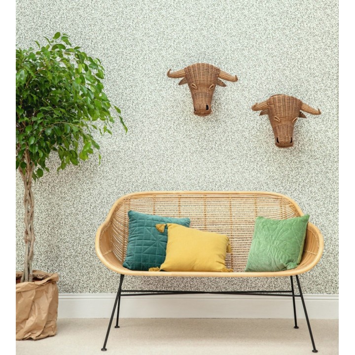 Papel pintado de hojas pequeñas con inserciones doradas - Dixie 128598