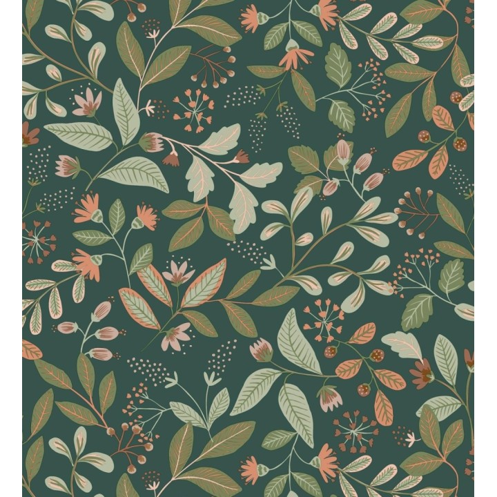 Papel pintado de hojas hojas coral y vede - Damica 128605