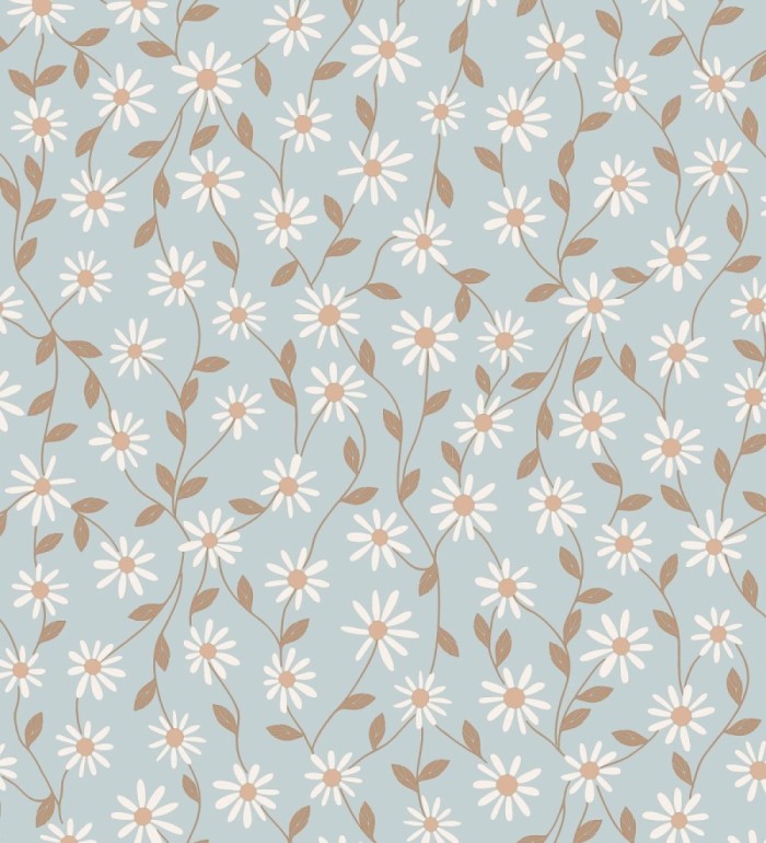 Papel pintado de margaritas blancas fondo celeste - Margaret 128607