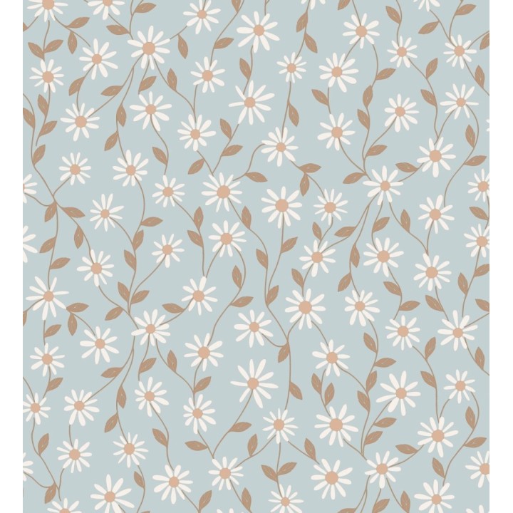 Papel pintado de margaritas blancas fondo celeste - Margaret 128607