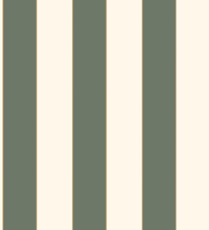 Papel pintado de rayas tonos verde oliva con líneas finas doradas - Diana Stripes 128617