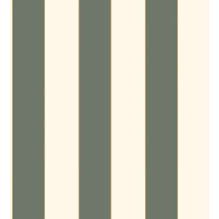Papel pintado de rayas tonos verde oliva con líneas finas doradas - Diana Stripes 128617
