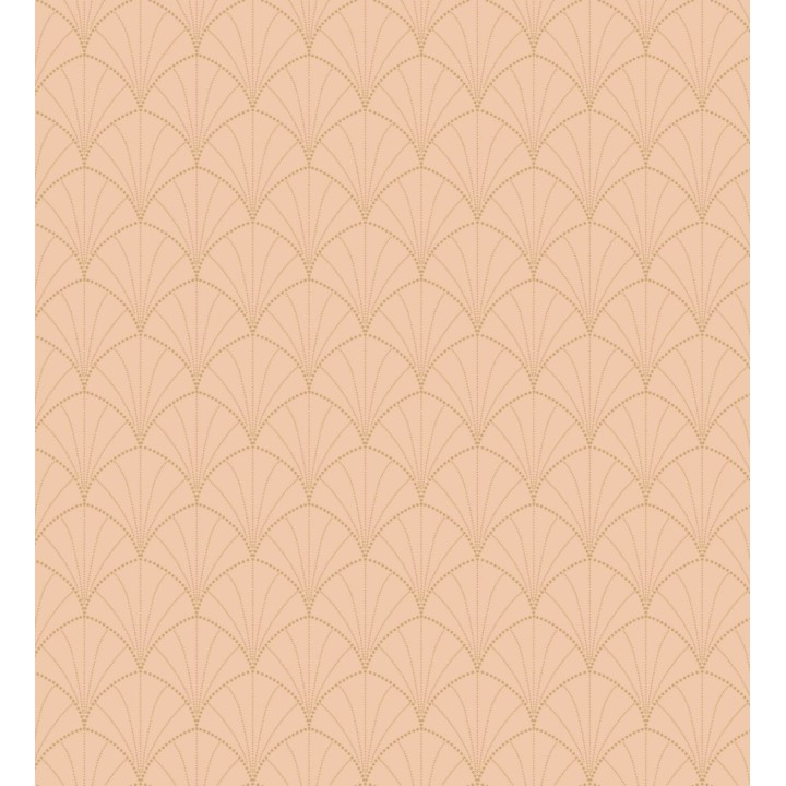Papel pintado geométrico dorado fondo rosa estilo Art déco - Waldorf Astoria 128623