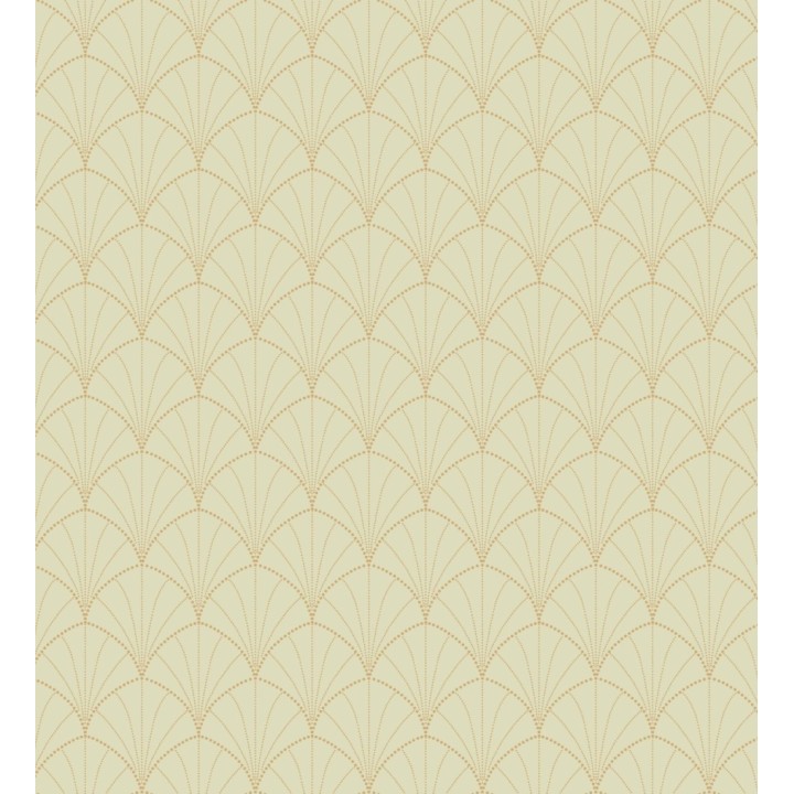 Papel pintado geométrico dorado fondo verde estilo Art déco - Waldorf Astoria 128625