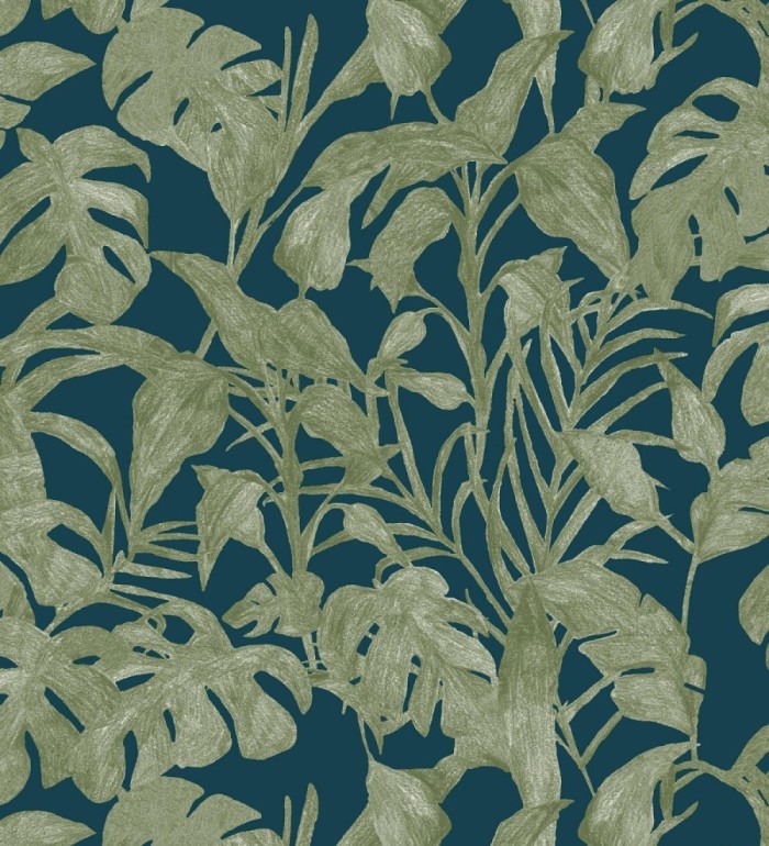 Papel pintado de hojas y plantas verdes tropicales - Catia Palms 128638