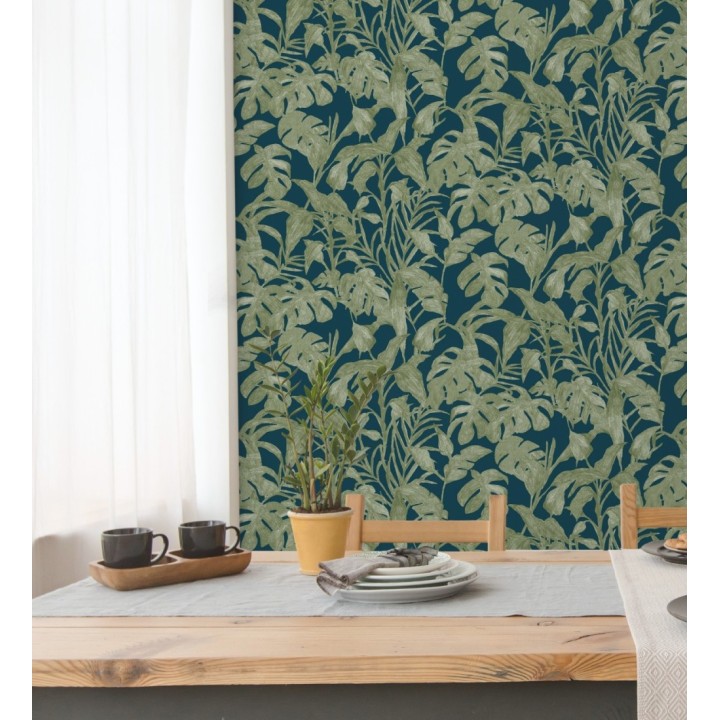 Papel pintado de hojas y plantas verdes tropicales - Catia Palms 128638