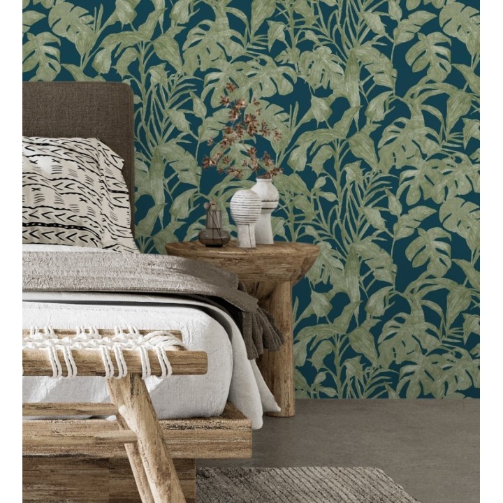 Papel pintado de hojas y plantas verdes tropicales - Catia Palms 128638