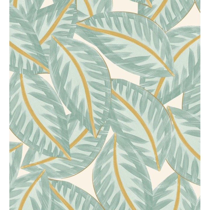 Papel pintado de hojas grandes naturales pinceladas en la acuarela - Jubala Leaves 128644