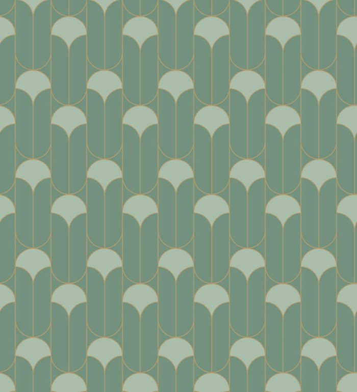 Papel pintado geométrico estilo Art déco con inserciones doradas - Marlene 128652